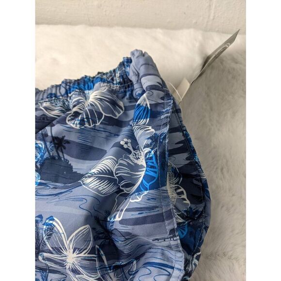 Maui & Sons Men's board shorts trunks Surf Floral Hawaiian Blue Sz XL NWT - Picture 4 of 9